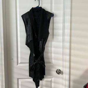 Black “Leather”Wrap Around Vest